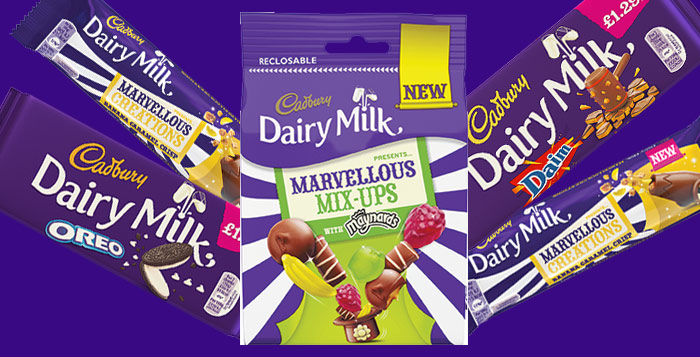 Diary Milk Chocolate Bars from Cadbury - Oreo / Daim / Marvellous Creations