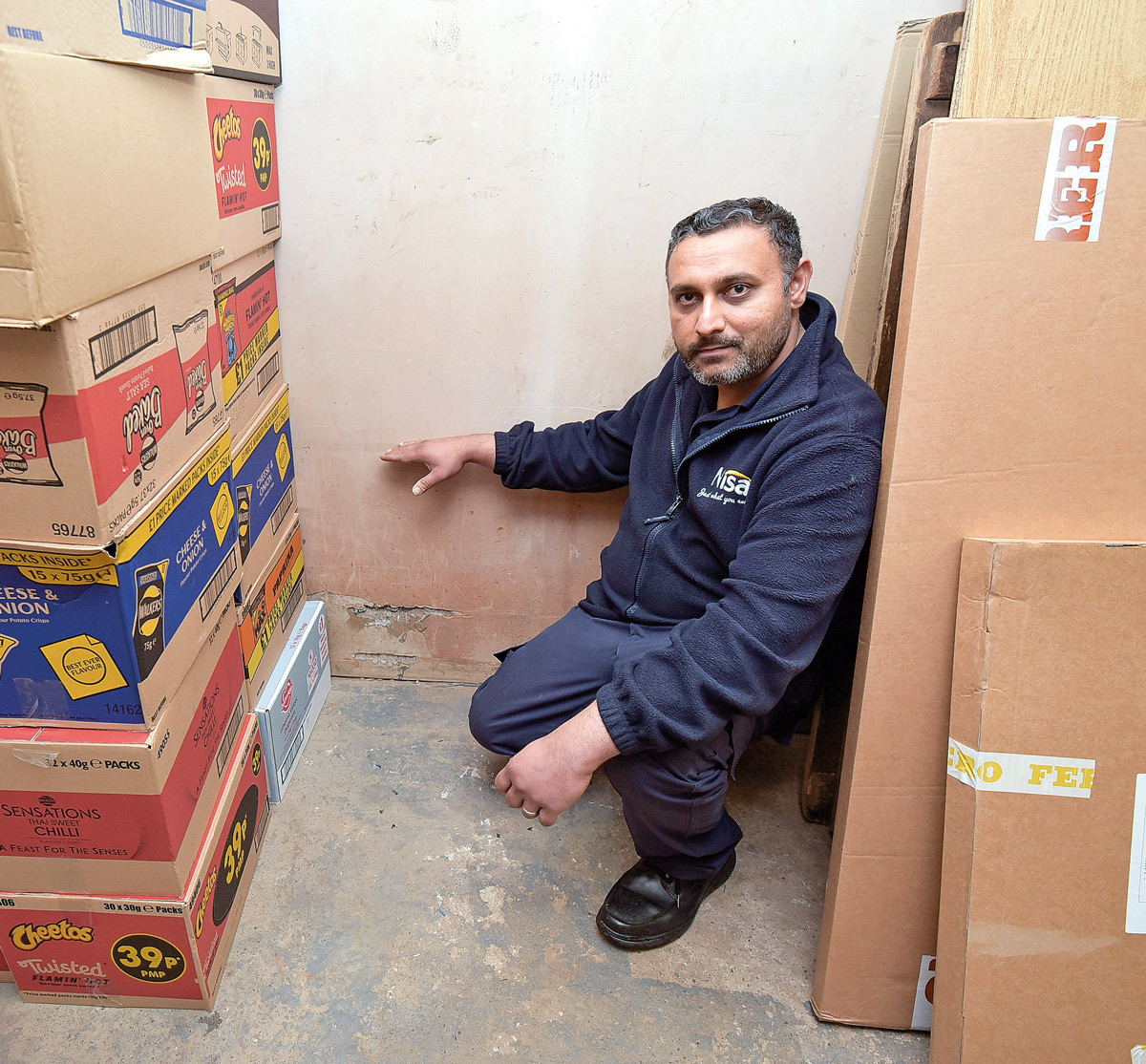 Tapan Chotai in his storeroom