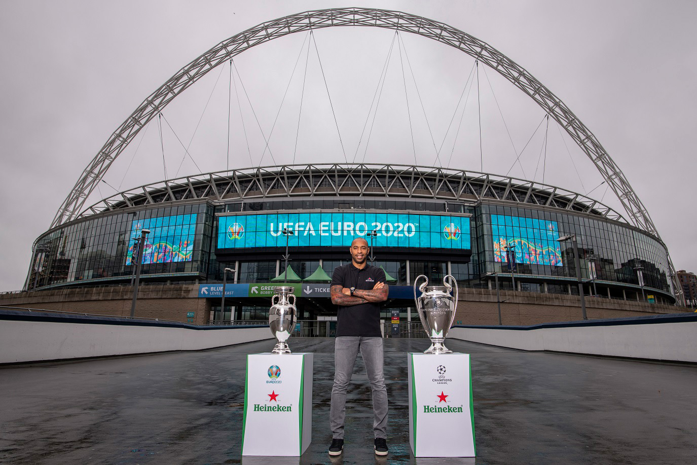 Thierry Henry stands in front of Wembley - Heineken to be official UEFA Euro 2020 beer partner