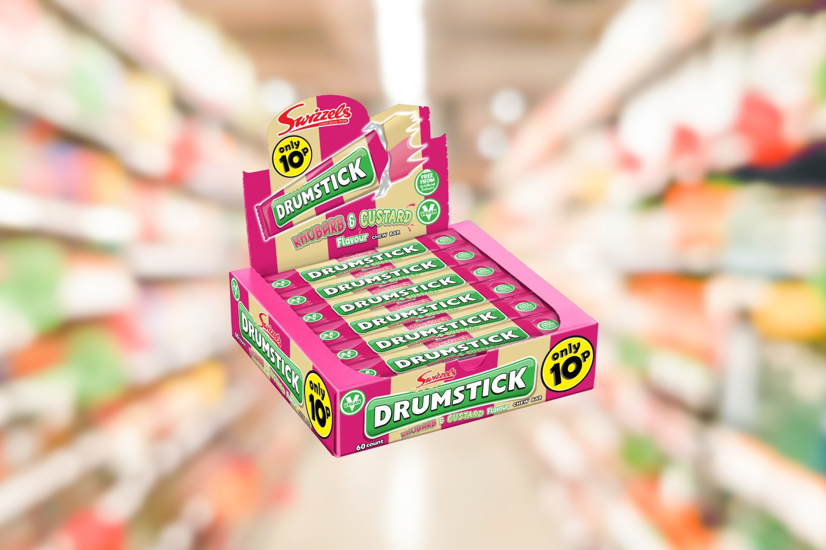 Swizzels Drumstick Rhubarb and Custard flavour
