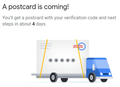 Google Maps verification code