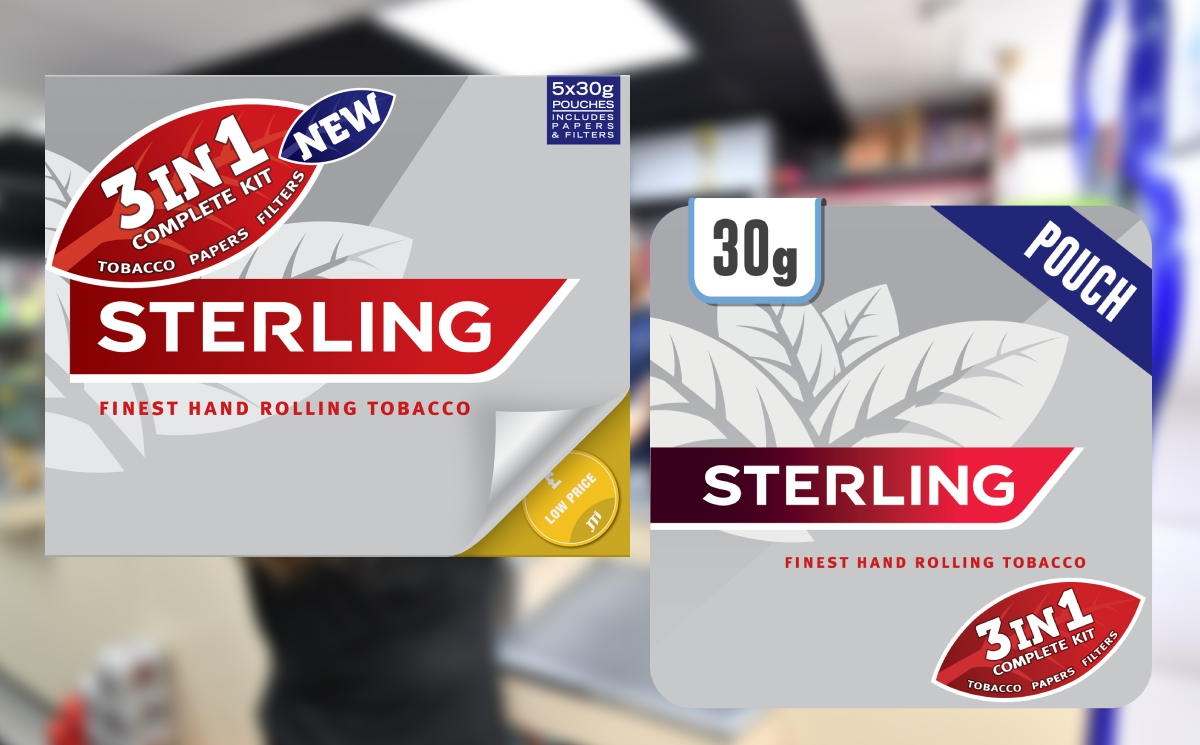 JTI relaunches Sterling Rolling Tobacco 3-in-1 Box in pouch format