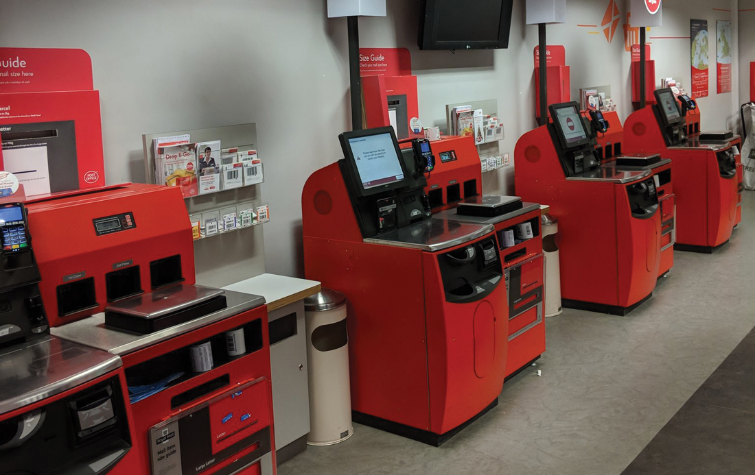 Post Office self service machine kiosk terminal device