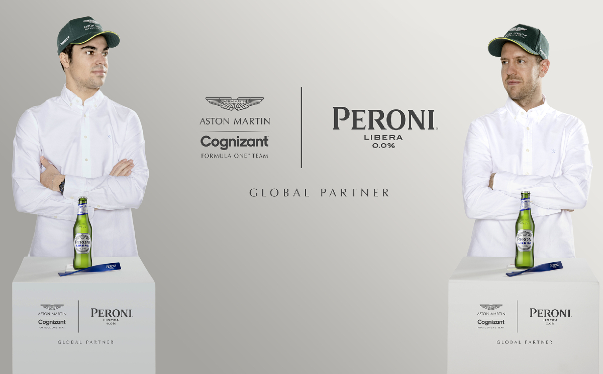 Peroni Libera 0.0% announces partnership with Aston Martin Cognizant Formula One Team