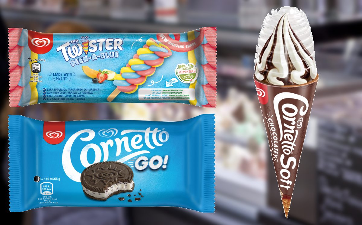 New Cornetto Soft, Cornetto Go & Twister Peek-A-Blue