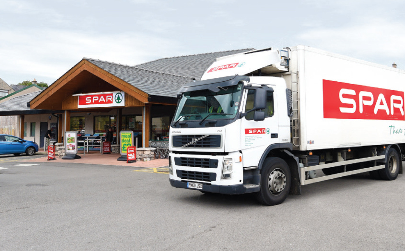 Spar store delivery truck lorry