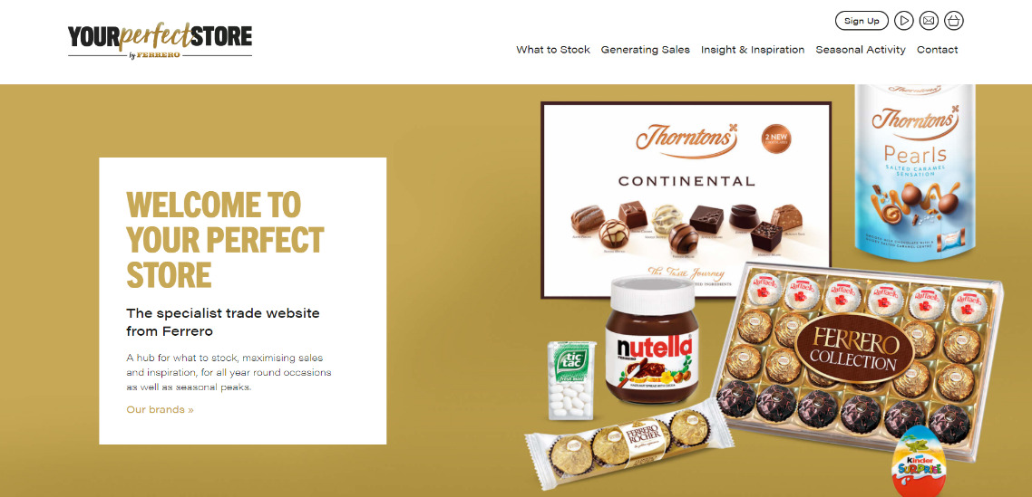 Ferrero Your Perfect Store website