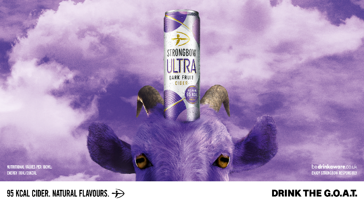 strongbow dark fruit ultra drink the goat