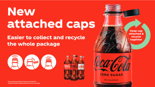 coca-cola attached caps