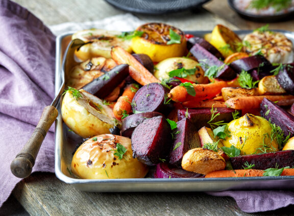 Roasted root vegetables winter veg roast veggies dinner lunch