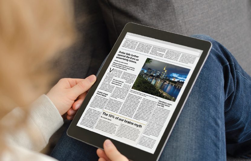 Digital web newspaper ipad tablet news app