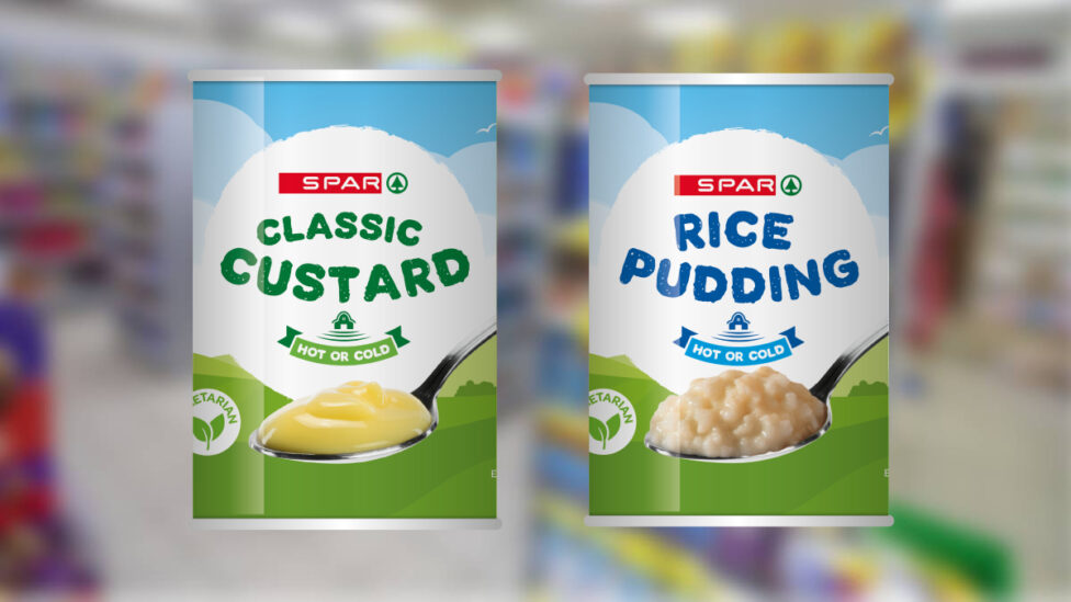 spar own label rice pudding custard